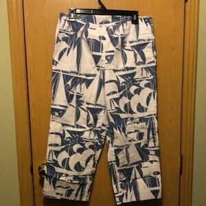 Liz Claiborne michaela cropped nautical print pants size 10